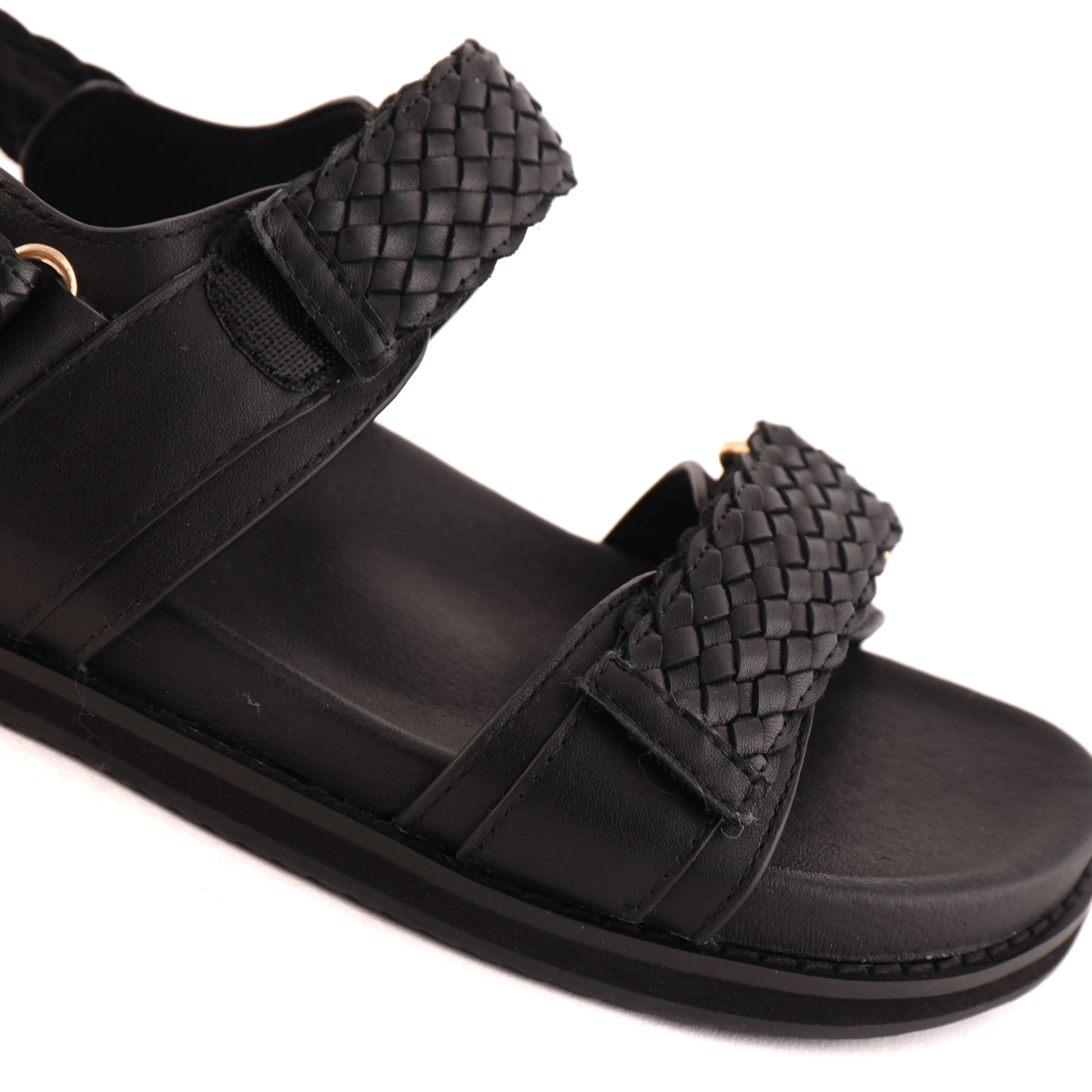 perforated Stiletto Heel RUSTY PLAIT Black