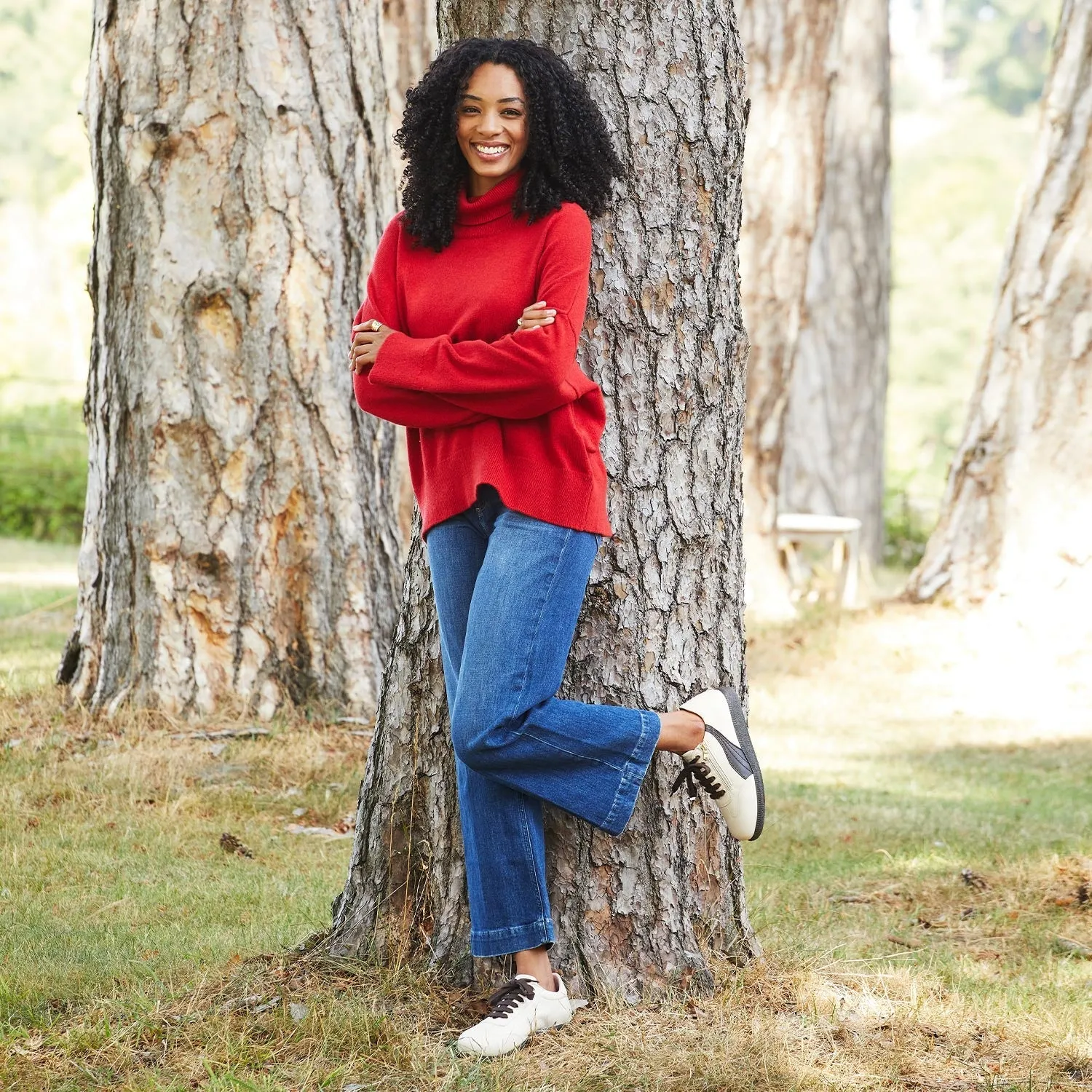 Flexible Steps Swirl: Cream & Chocolate Leather