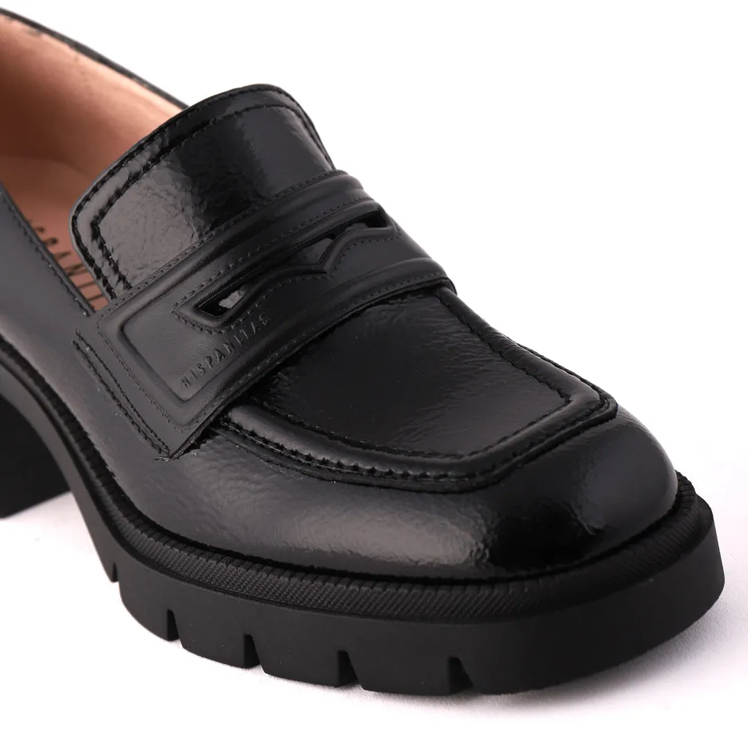 SYLVIO Black Patent Refined Footing Modern Trim