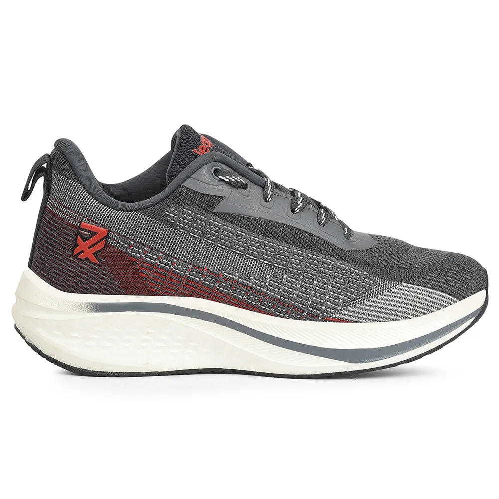 Leap7x Dark Grey Sports Lacing Running Shoes For Men GHD-21 By Liberty Responsive Ride Feel