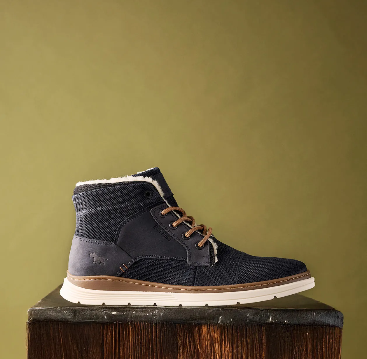 Heat Resistant Coating Biker Tough Soil Lace Up Boots Navy