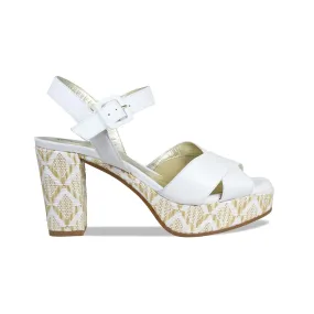 Ruby: White Leather & Raffia Calm Jog