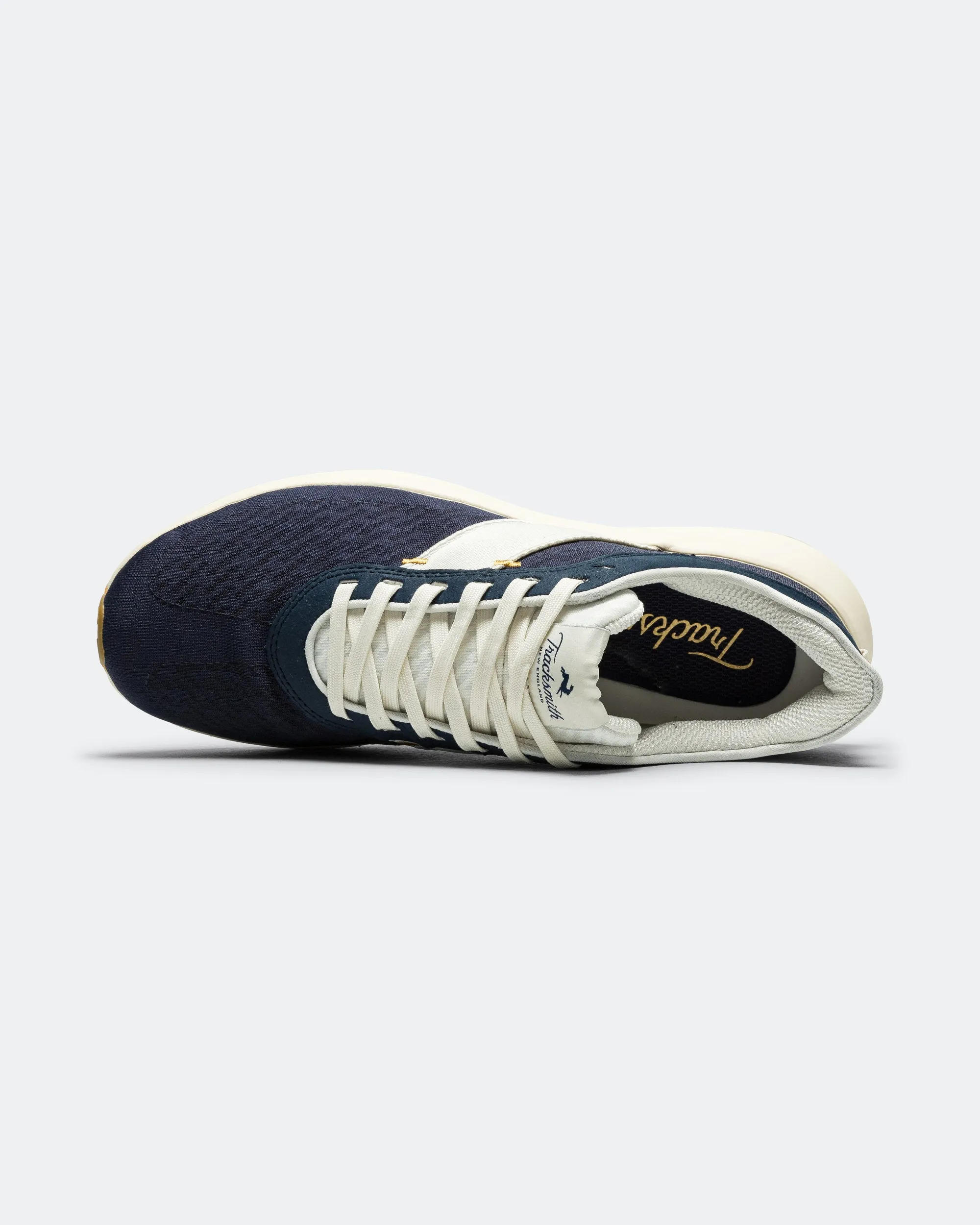 Tracksmith Eliot Runner - Navy/Ivory Low Arch Laidback Mood