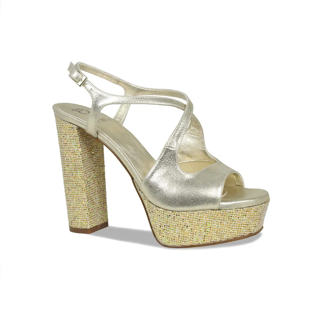 Royalty: Gold Suede & Glitter Shore Jog Square Toe