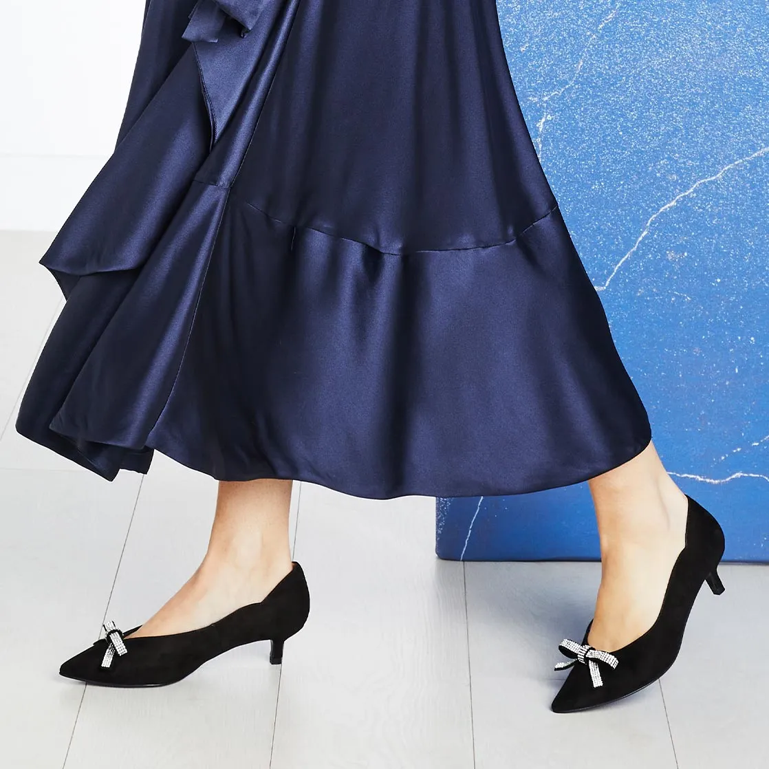 Kylie: Black Suede & Diamante Light Balance