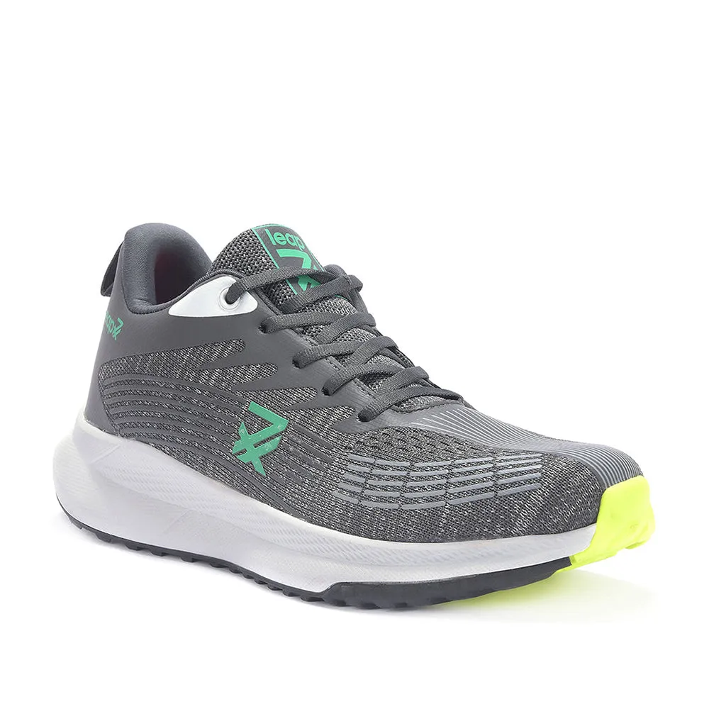 Leap7x Grey Lacing Sports Running Shoes For Men RW-14 By Liberty Bounce Tech recycled material shoes