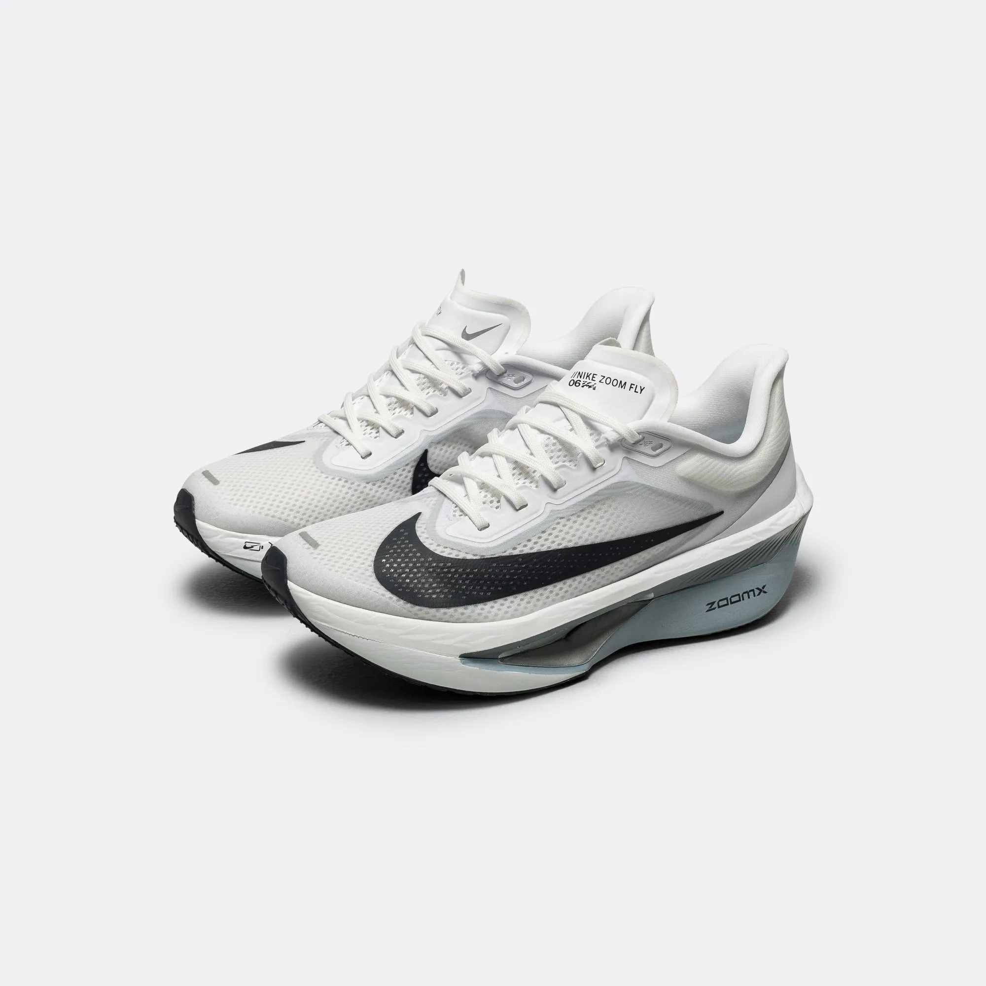 Mens Zoom Fly 6 - White/Pure Platinum/Obsidian Mist/Gridiron Trail Path Slide Step