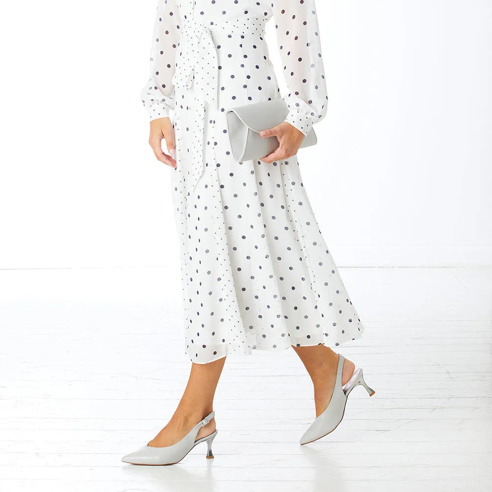 Audrey: Pale Grey Leather Snow Jog