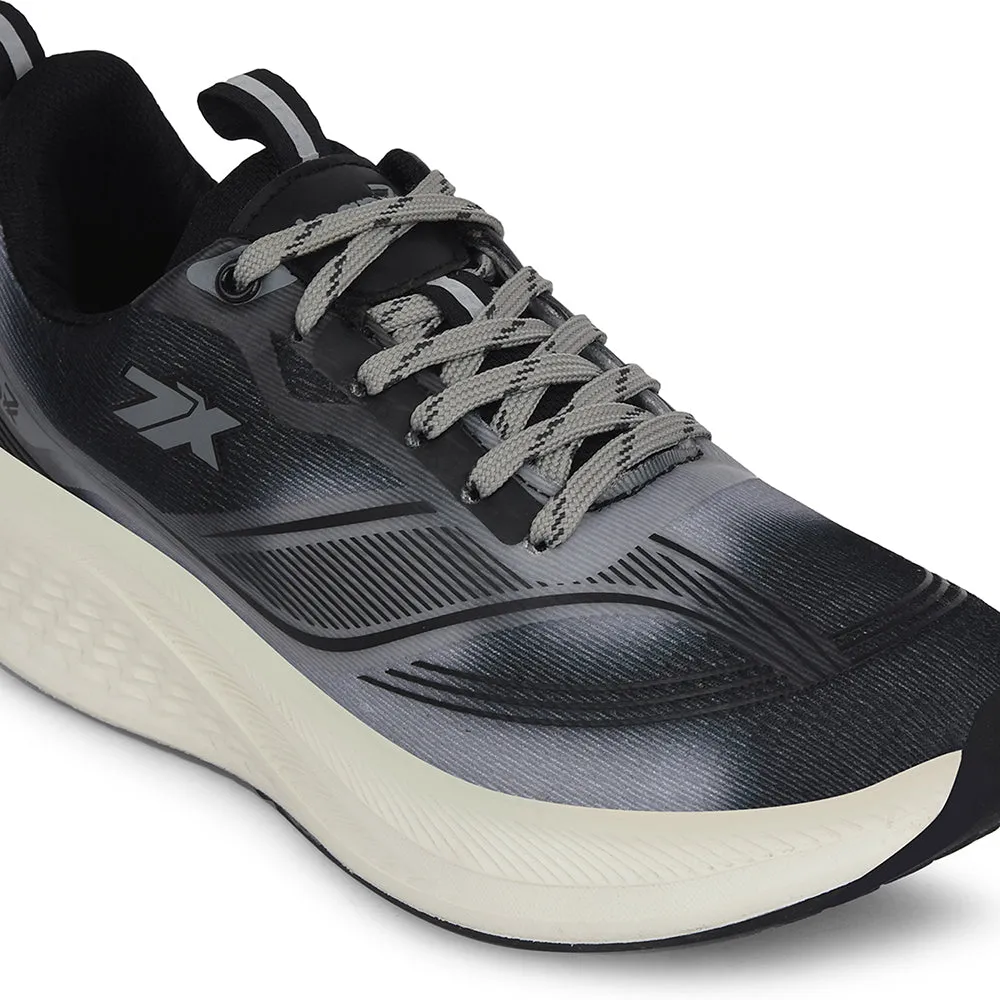 Leap7x Dark Grey Sports Lacing Running Shoes For Men BESTIO-1E By Liberty herringbone outsole running shoes Durable Bonding Technology