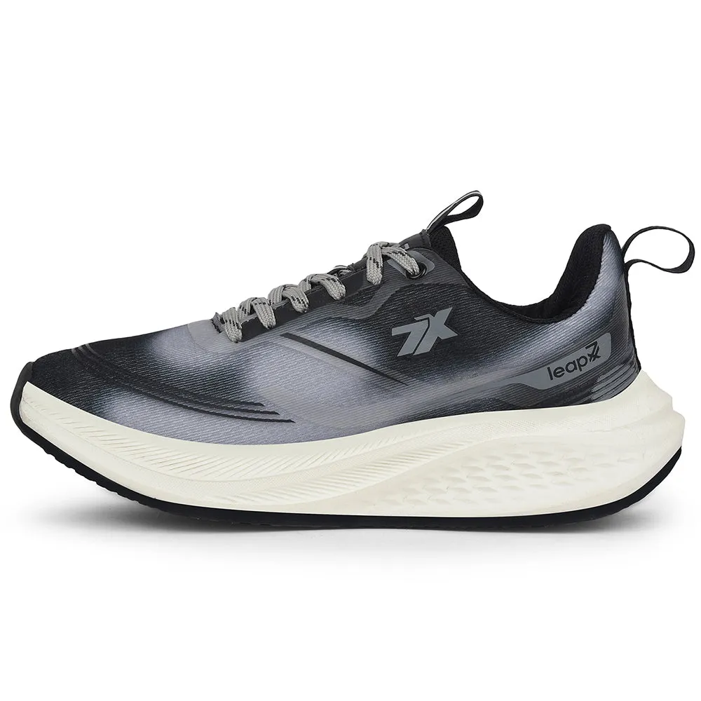 Leap7x Dark Grey Sports Lacing Running Shoes For Men BESTIO-1E By Liberty Aerobic Support Tear Resistant