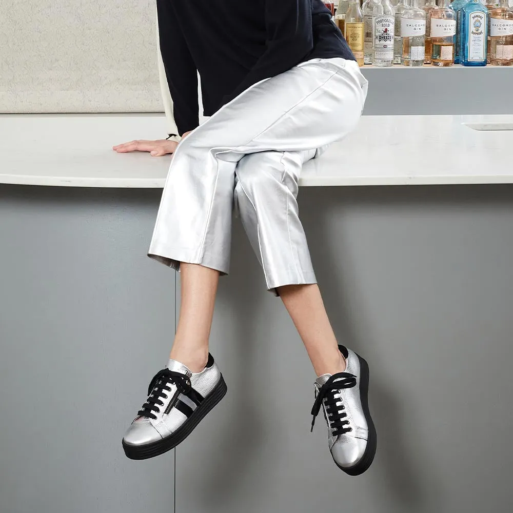 Urban Movement Harley Stripe: Silver Leather & Black Pony