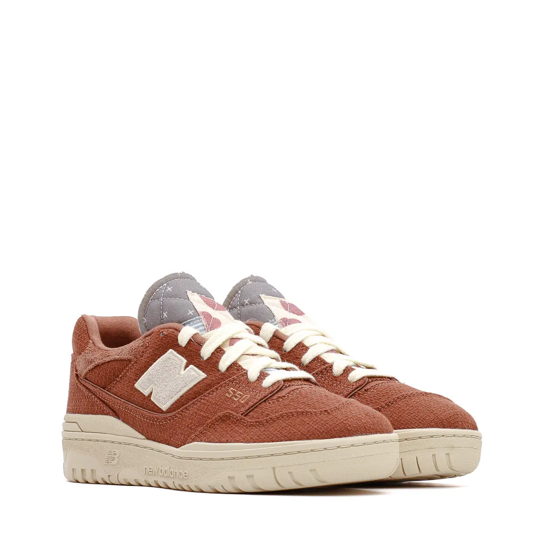 New Balance Men 550 Pecan/Crimson BB550THB Rough surface grip running in a fumarole area shoes