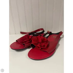 Canvas Material Sandals Flats By Clothes Mentor In Red, Size: 10.5