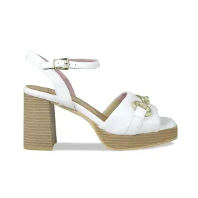 Selma: White Leather Zero Drop Platform