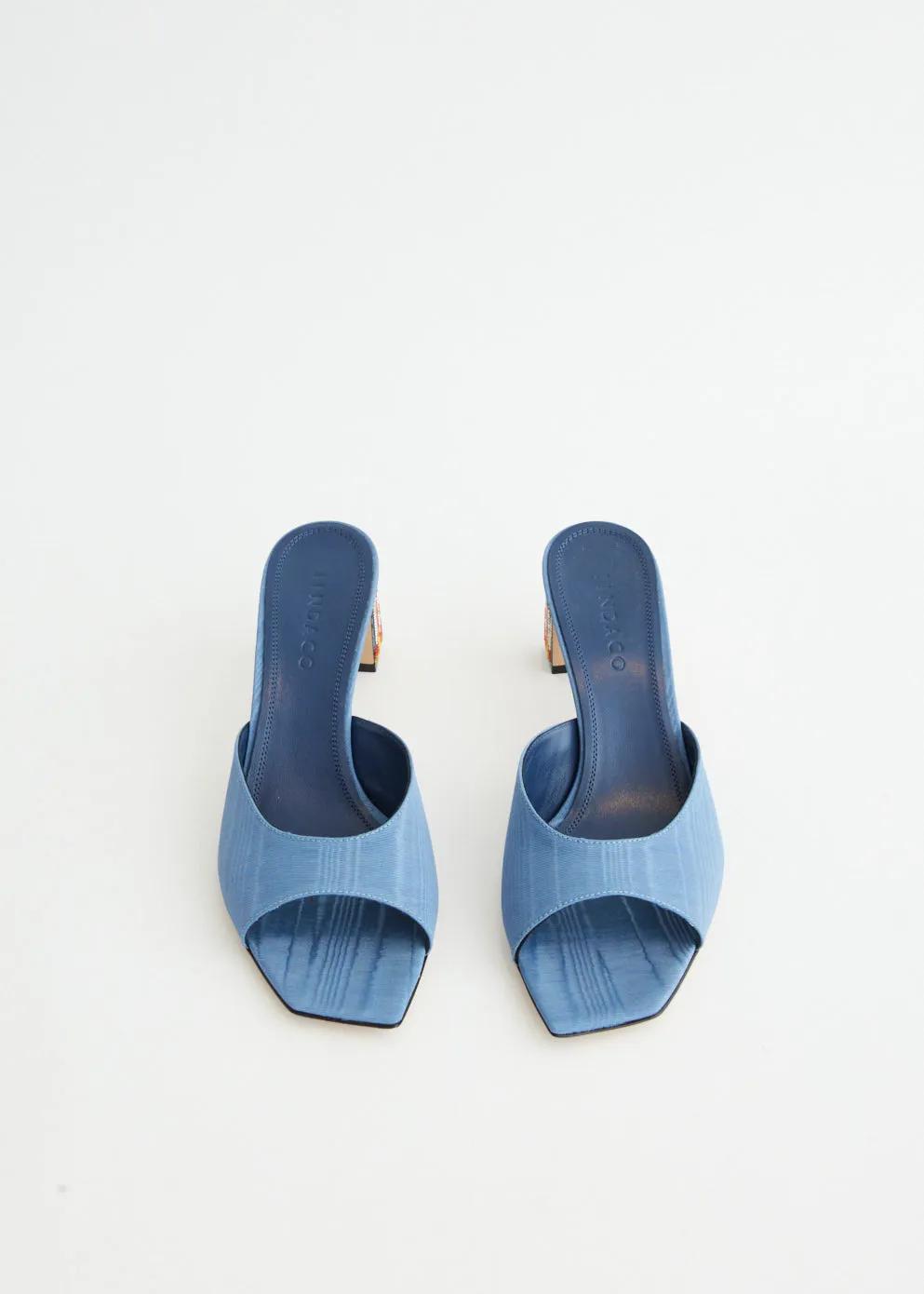 Ade Grosgrain Moire Denim Mules Feet Ease Clean Style