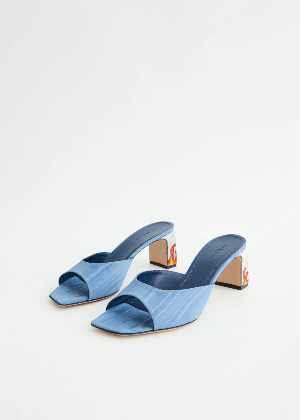 Ade Grosgrain Moire Denim Mules Cloudy Jog
