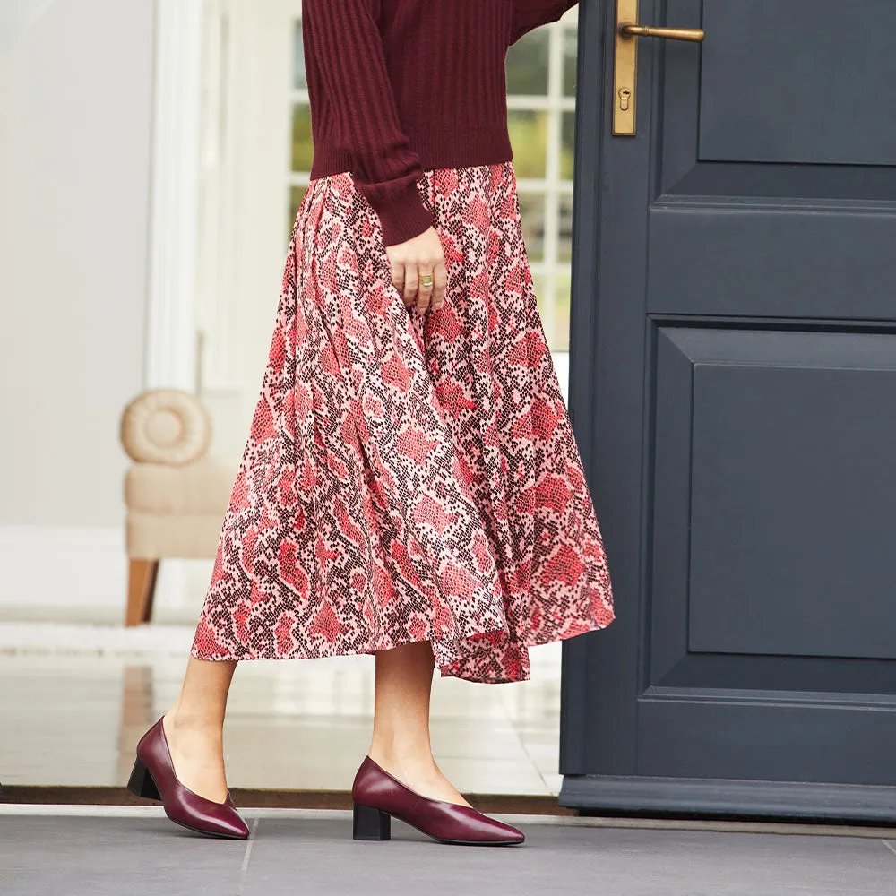 Ingrid: Plum Leather Flexible Comfort Shoes.