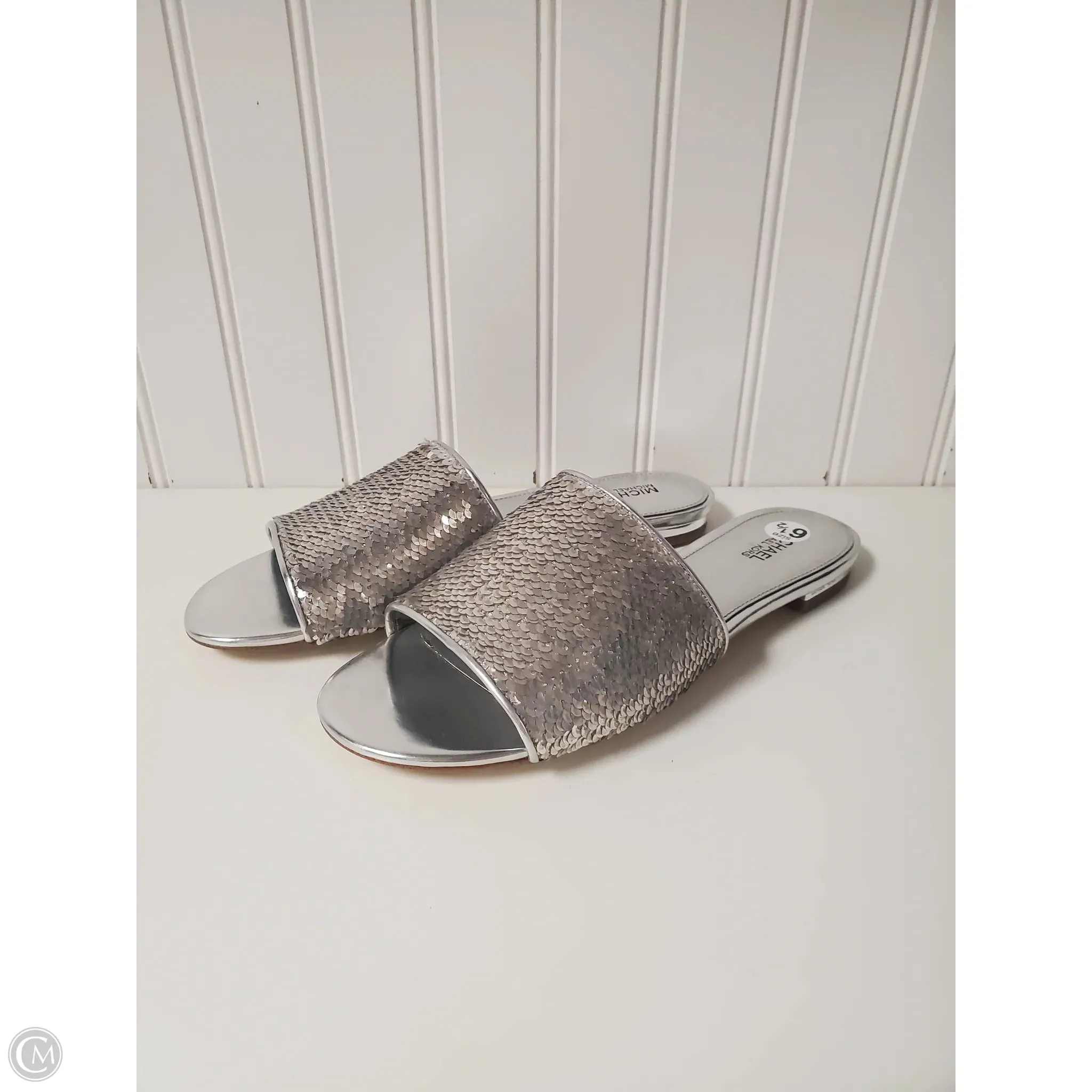 Cold Hike Shoes Designer By Michael Kors In Silver, Size: 6.5