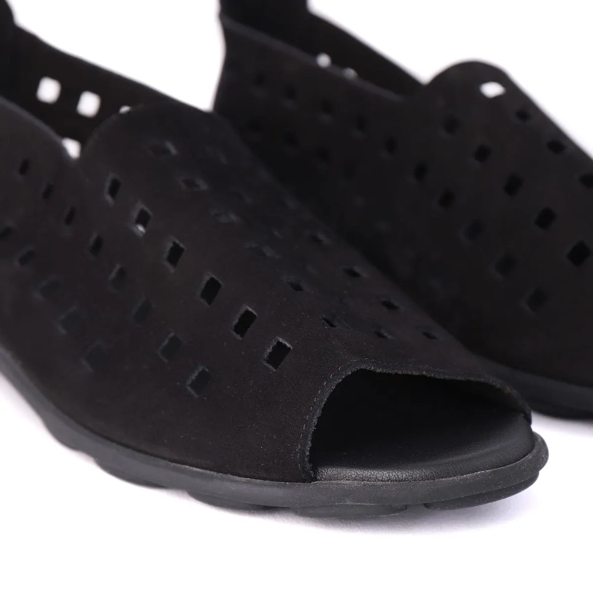 Recyclable Packaging Certified Chic Travel Shoes DRICK Black Nubuck