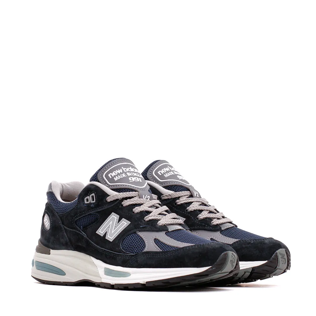 New Balance Unisex 991v2 Dark Navy Made In UK U991NV2 Hygroscopic Yarn Blending