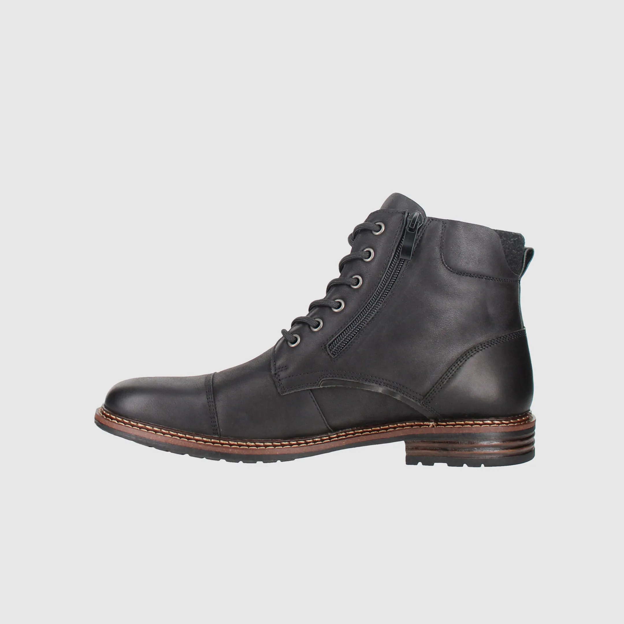 Reflective Safety Accents Cushioned Fit Carrington Lace Up Boots Black