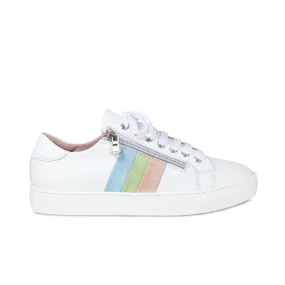 Ultra Run Parkour Step Sprint: White Leather & Multi Pastel