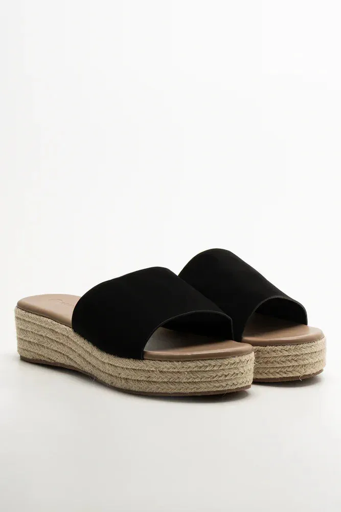 Wedge Mule Sandal Black Weekend Glow Club Spark