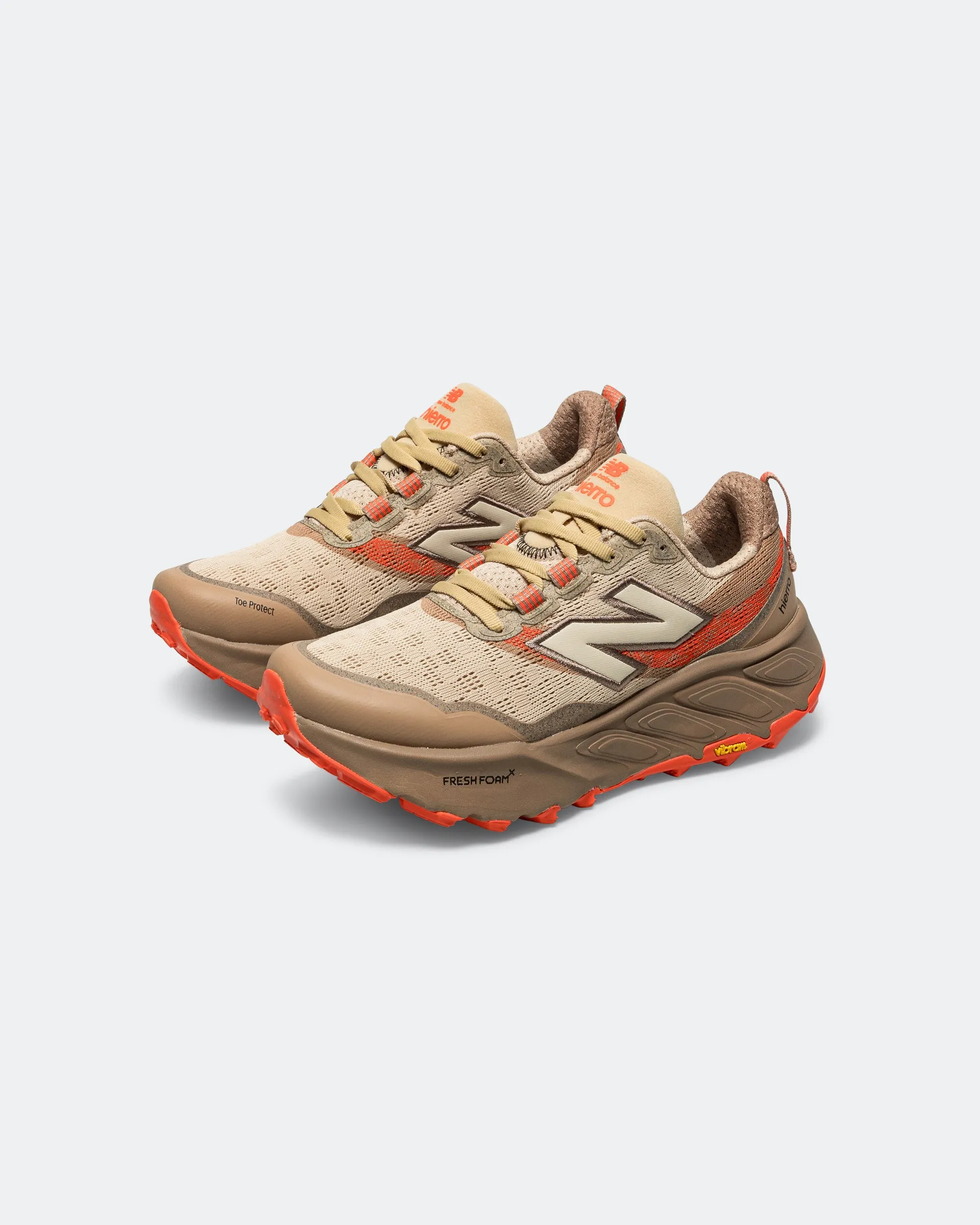 Womens Fresh Foam X Hierro v9 - Desert Clay/Flat Taupe-Urgent Red Grip Support