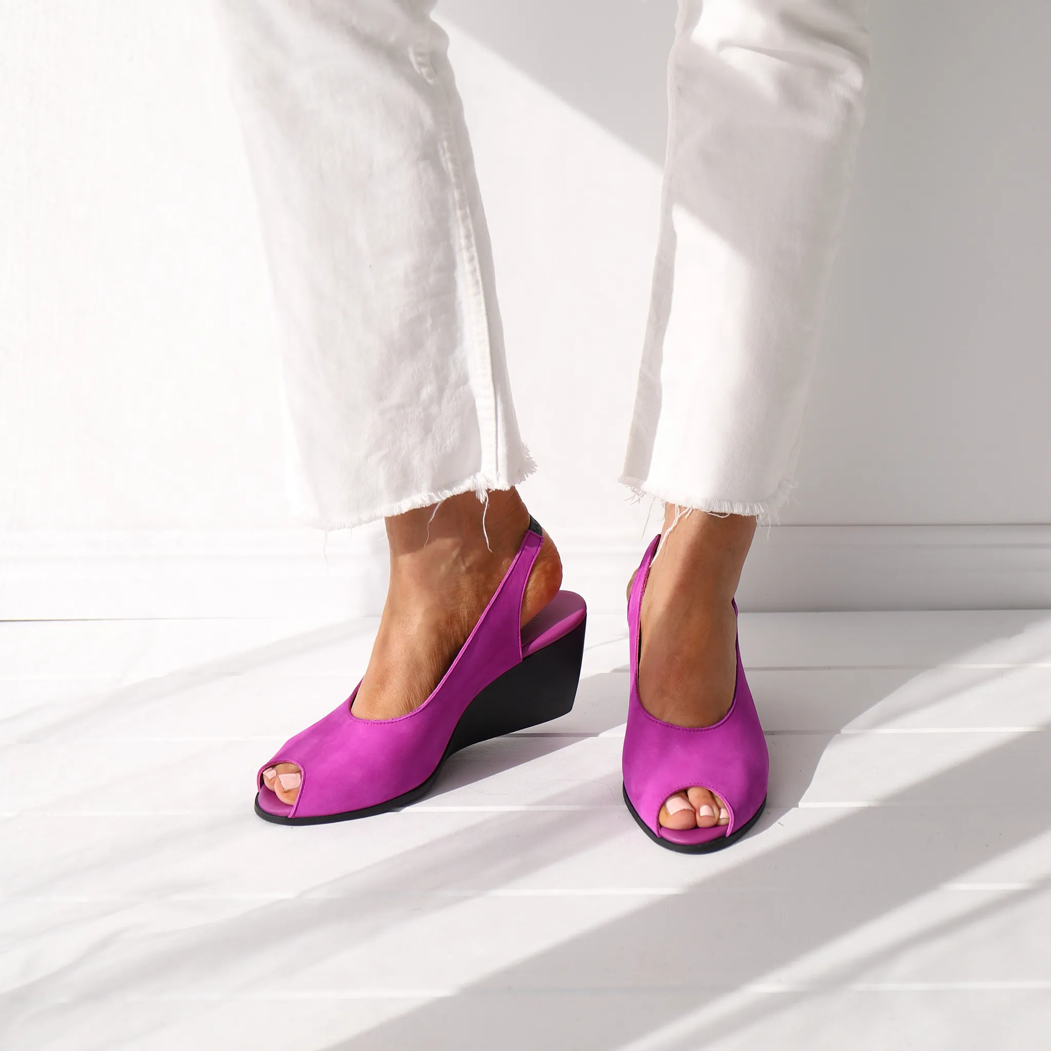 Sexy Silhouette Trendy Footwear EGAELY Magenta Nubuck