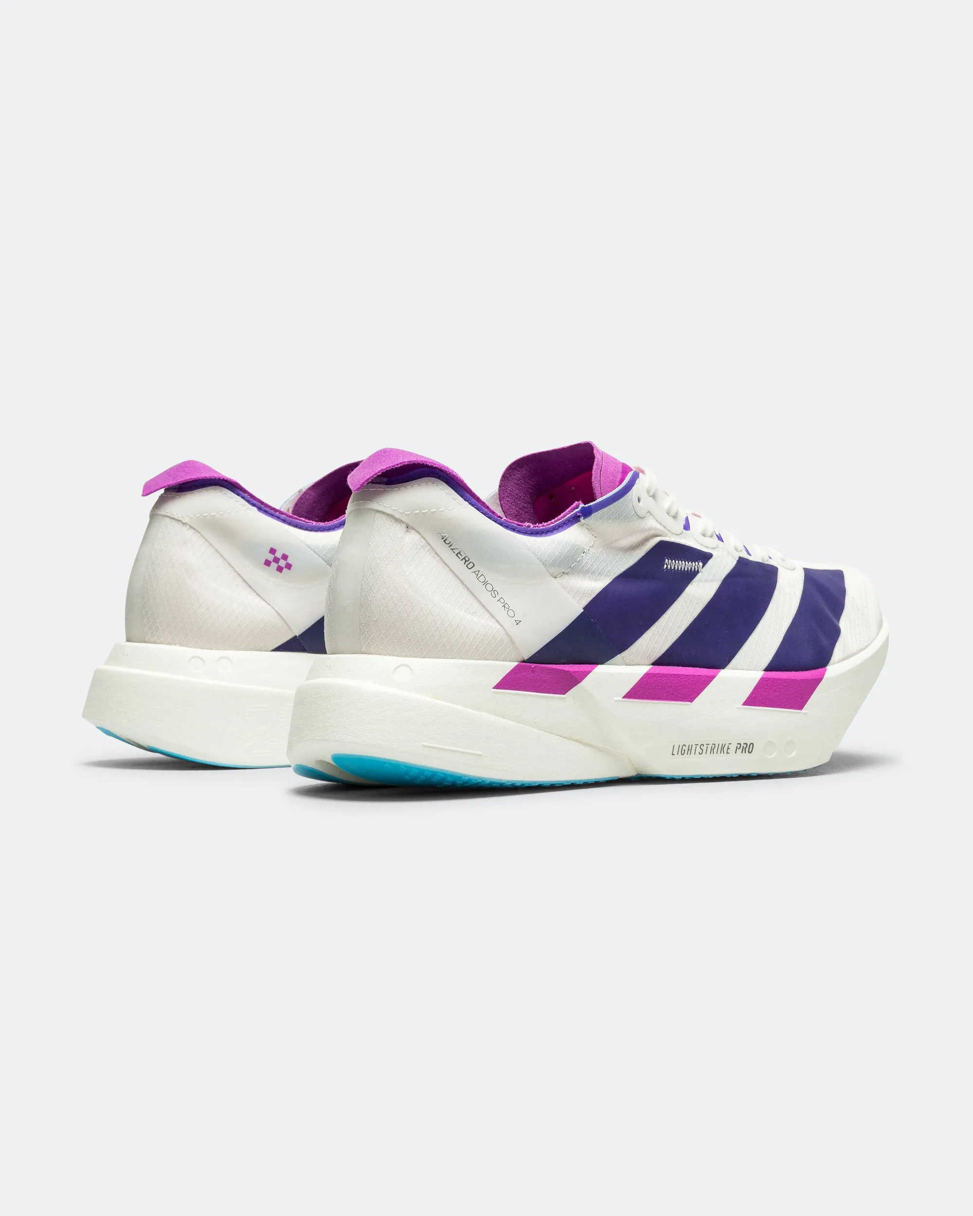Cloudy Hike Blossom Jog Womens Adizero Adios Pro 4 - Core White/Collegiate Purple-Semi Blue Burst