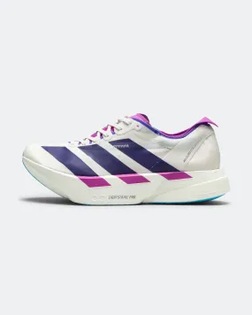 Womens Adizero Adios Pro 4 - Core White/Collegiate Purple-Semi Blue Burst Color Fun Quick Gear
