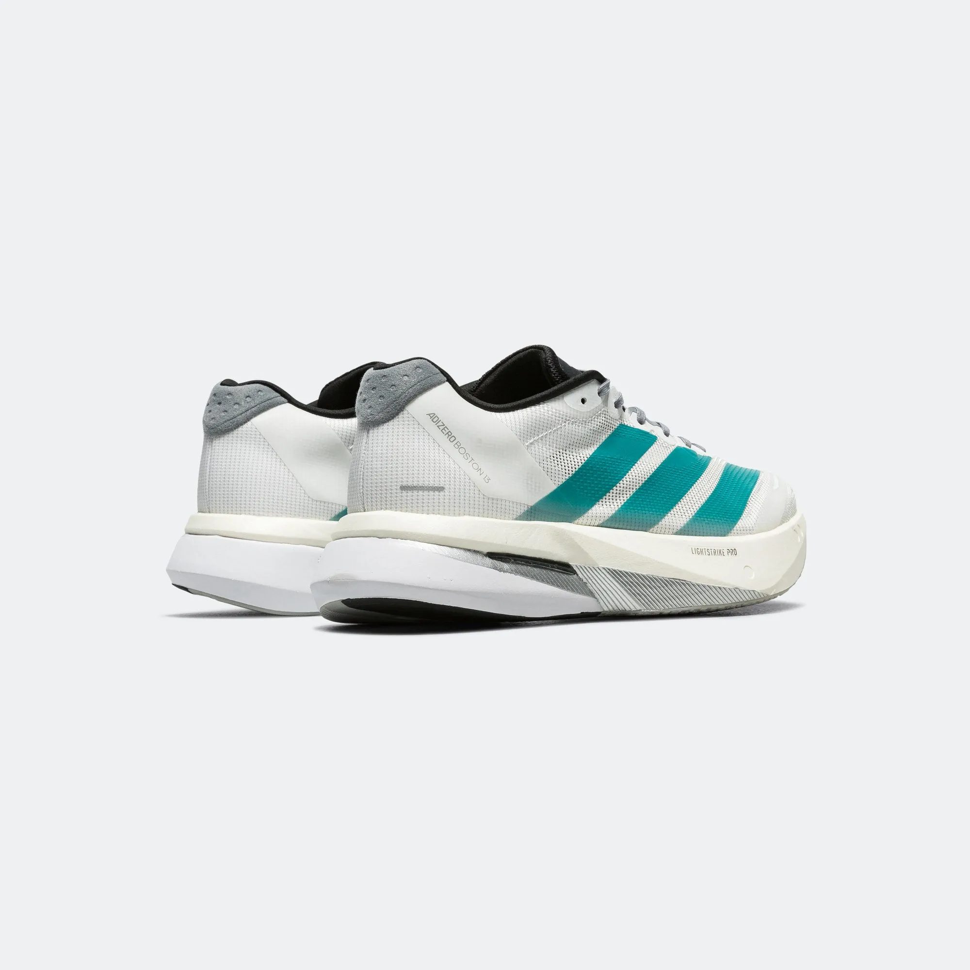 Step Friendly Heat Jog Womens Adizero Boston 13 EQT - Cloud White/Pure Teal-Grey