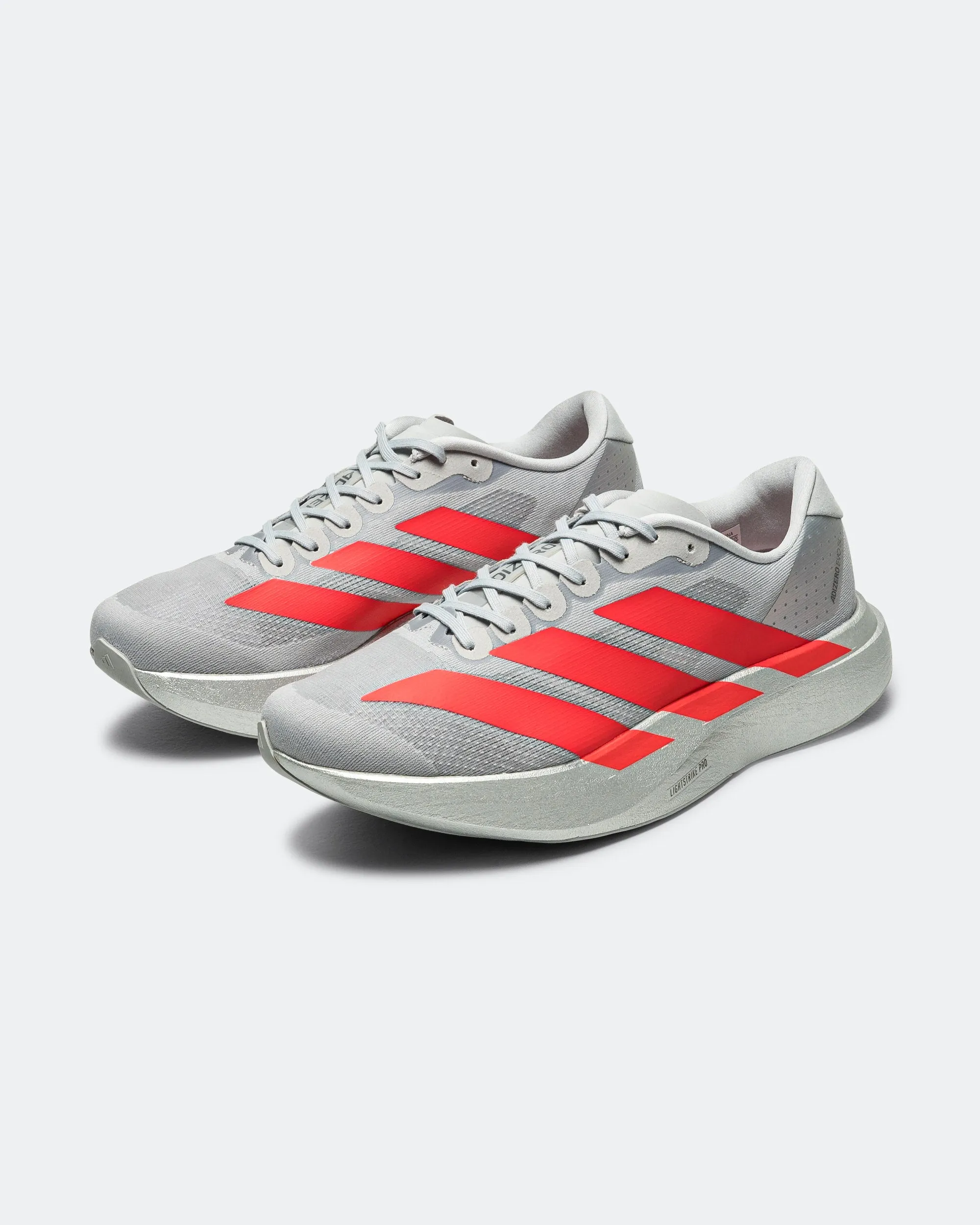 Neutral Form Fashion Mood Womens Adizero Evo SL - Silver Metallic/Lucid Red-Iron Metallic