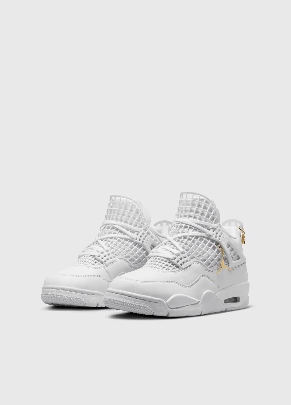 Women's Air Jordan 4 Net 'Triple White' Sneakers Airport Style