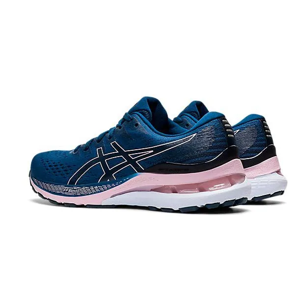 Women's Asics Gel-Kayano 28      402-Mako Blue/Barely Rose Reflective Safety Detailing