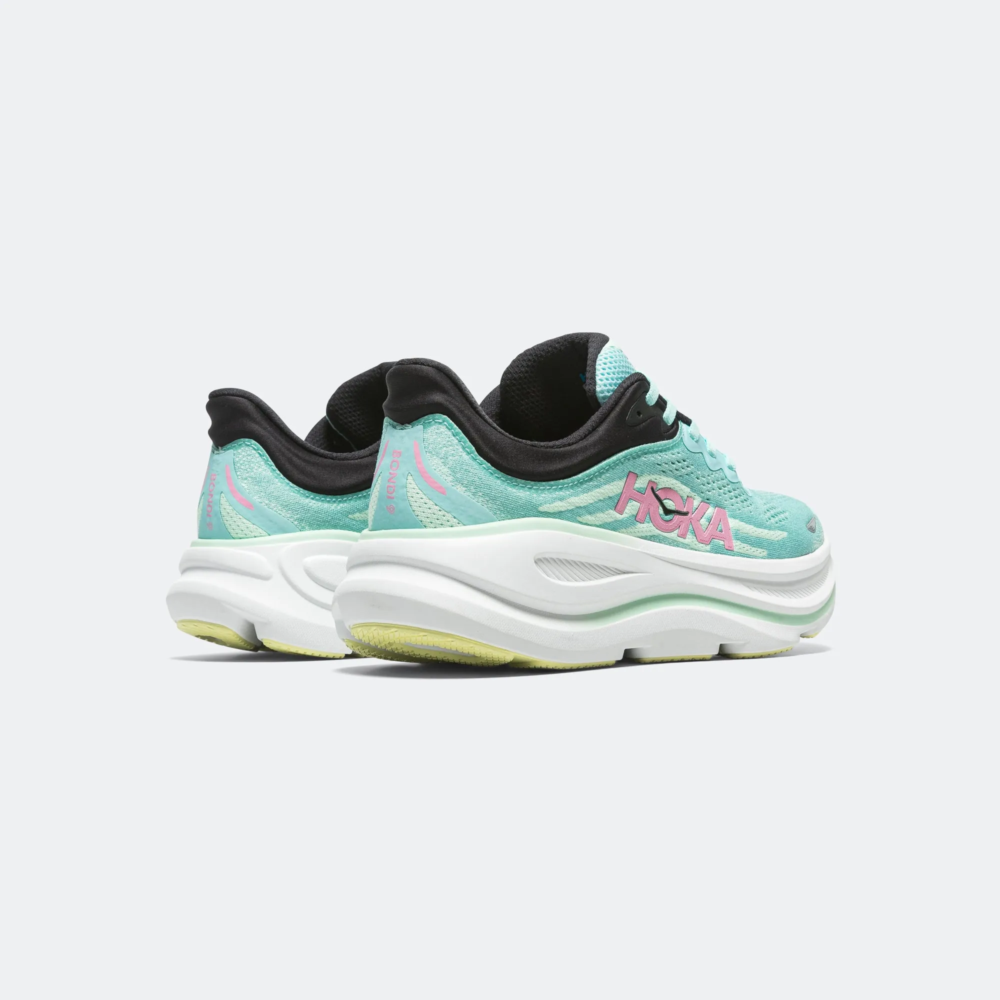 Womens Bondi 9 - Blue Spark/Mint-Fluorite On Track Cushioned Feel