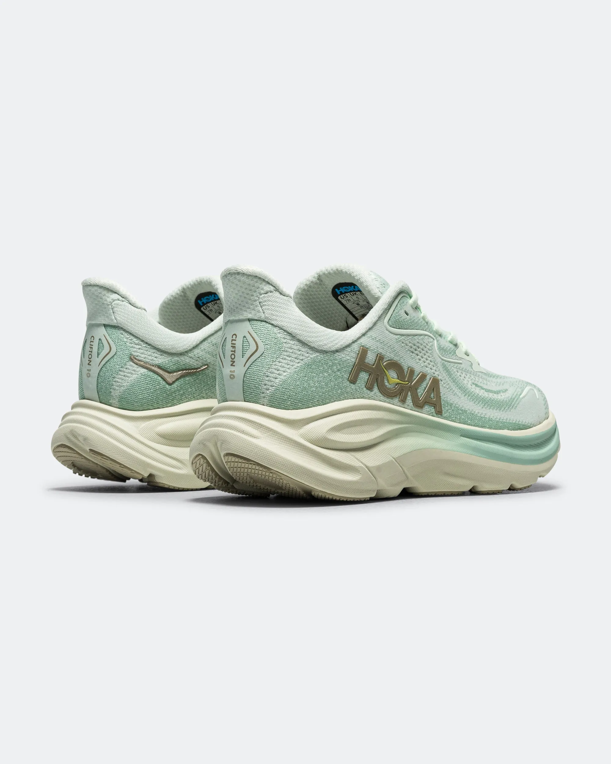 Womens Clifton 10 - Sea Glass/Jadeite Carefree Fit Sports fan