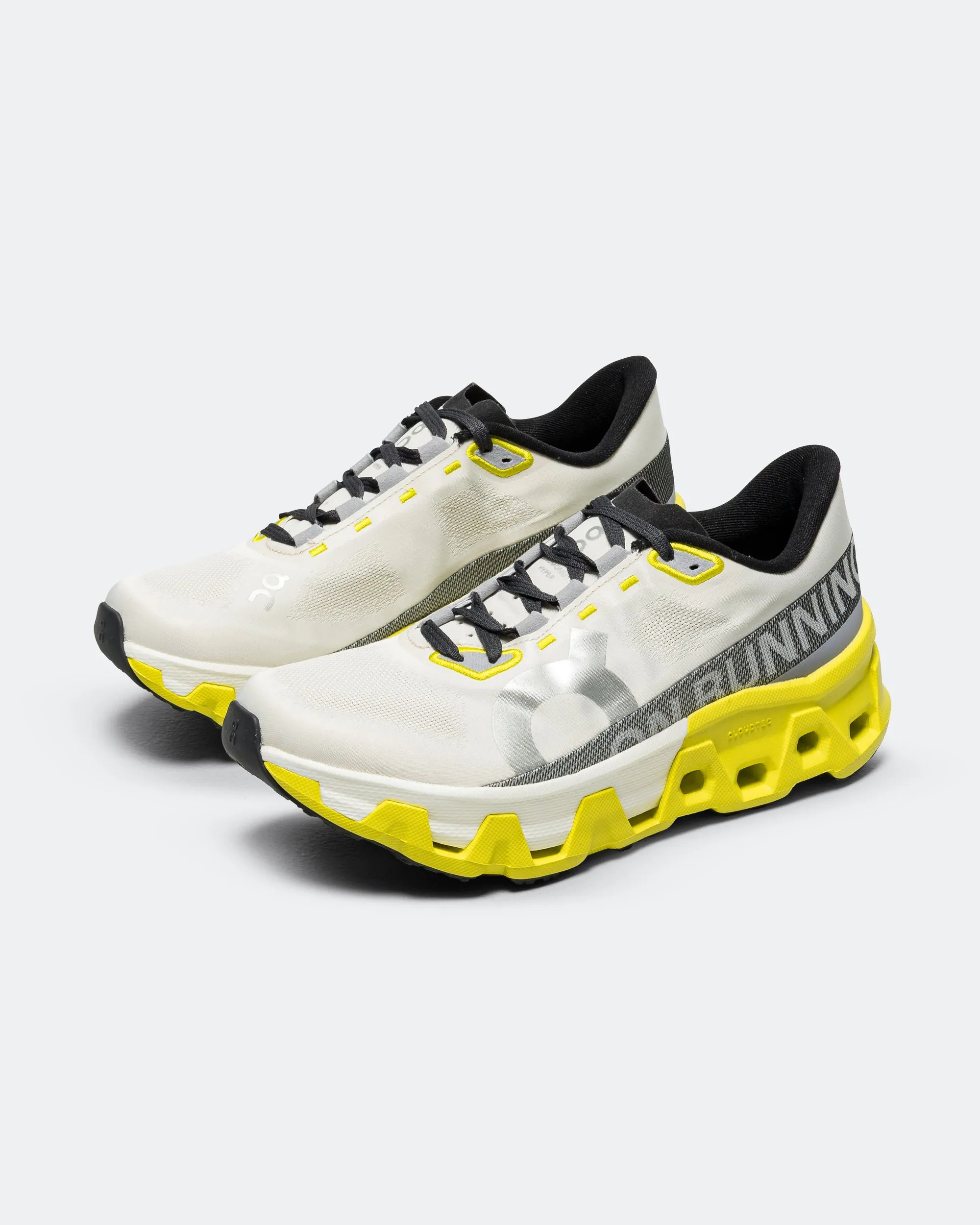 Womens Cloudmonster Hyper - Dew/Lime Foot Motion Jump Hike