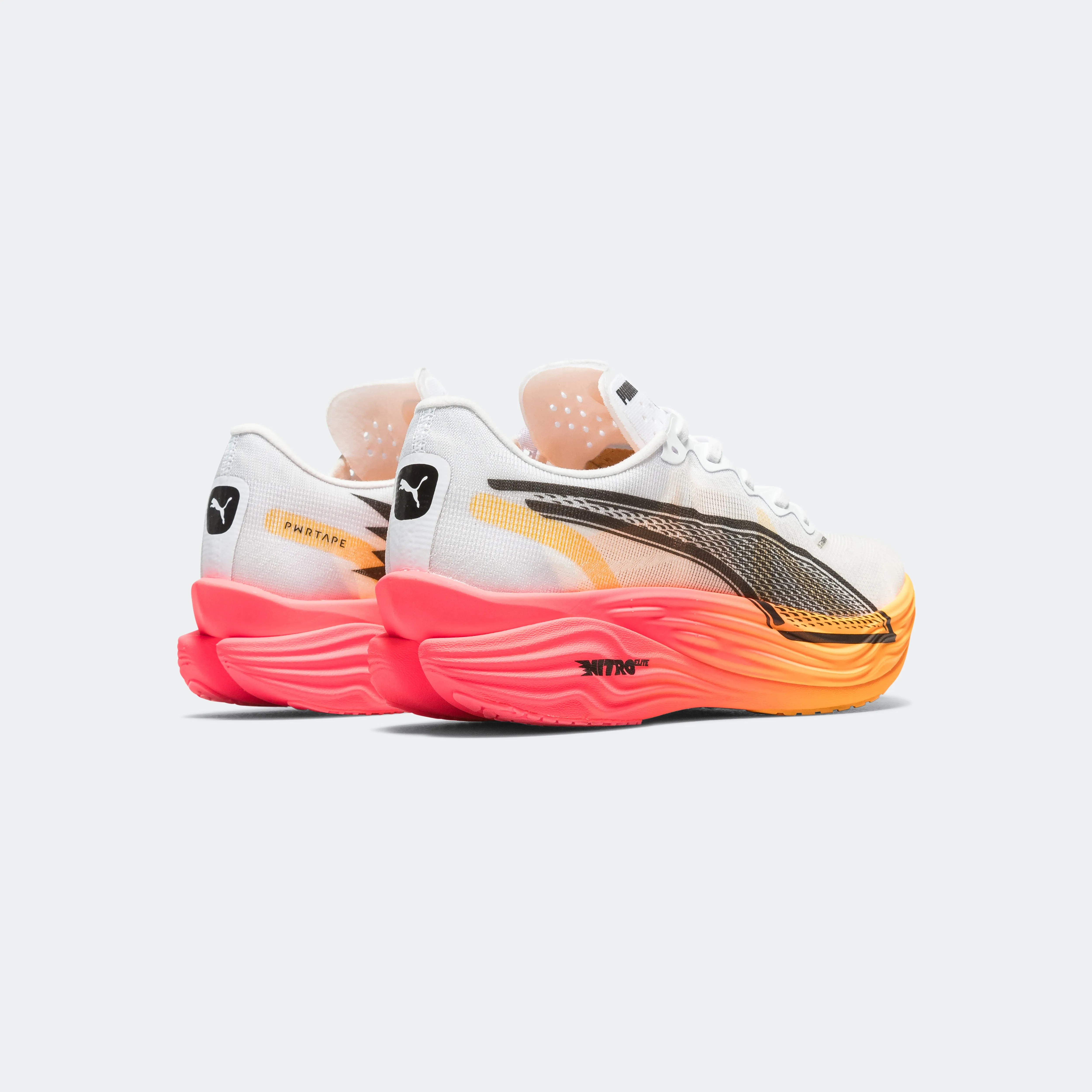 Lunch Pace Low Maintenance Womens Deviate NITRO Elite 3 PROTO - White/Sunset Glow-Sun Stream