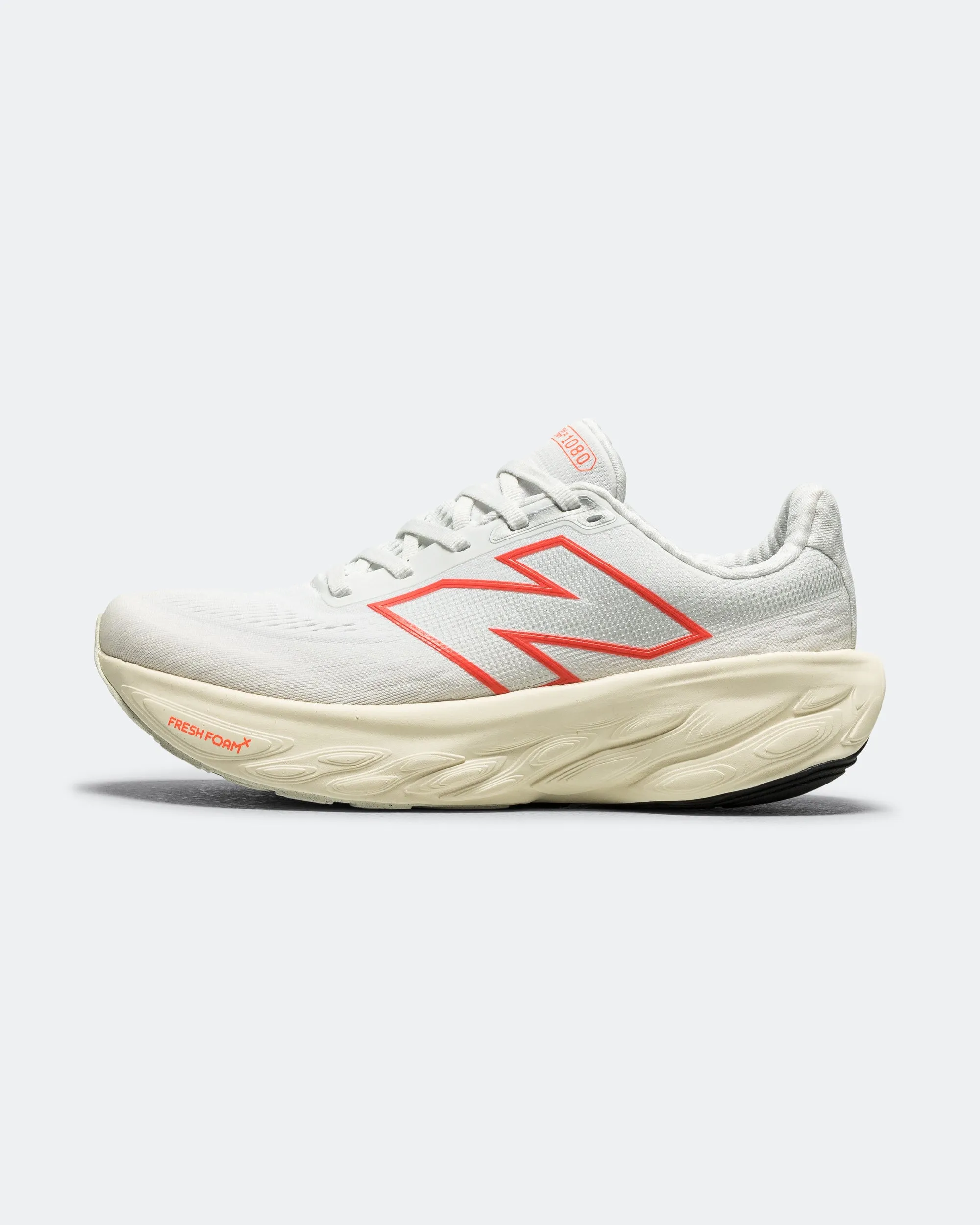 EcoFriendly Womens Fresh Foam 1080v14 - White/Angora-Urgent Red