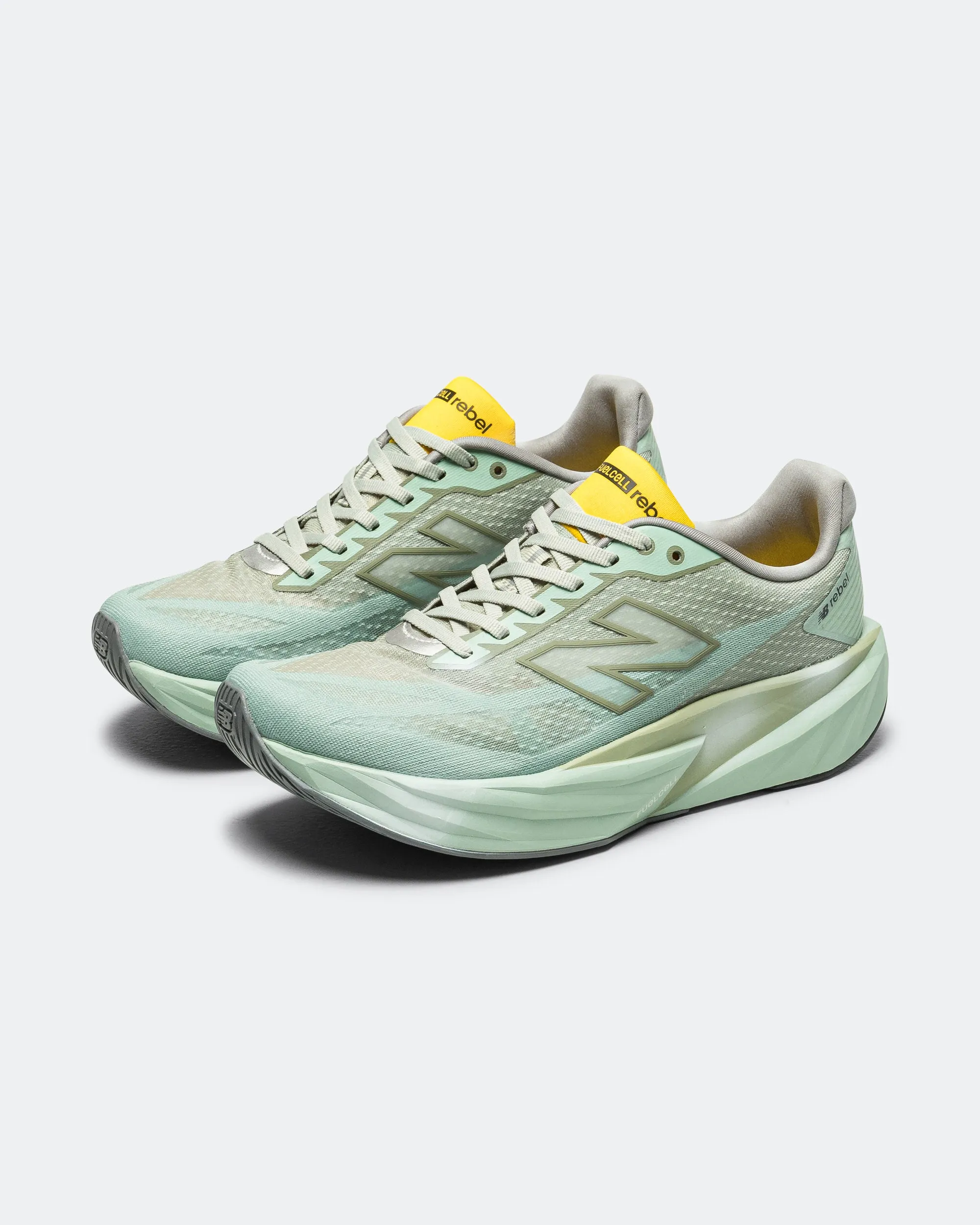 Womens FuelCell Rebel v5 - Garter Snake/Mosaic Green-Ginger Lemon Tread Pattern Optimization Port Walk