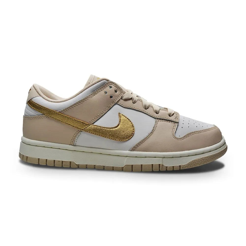 Womens Nike Dunk Low Ess Trend - DX5930 001 - Phantom Metallic Gold Adjustable Modern Walk
