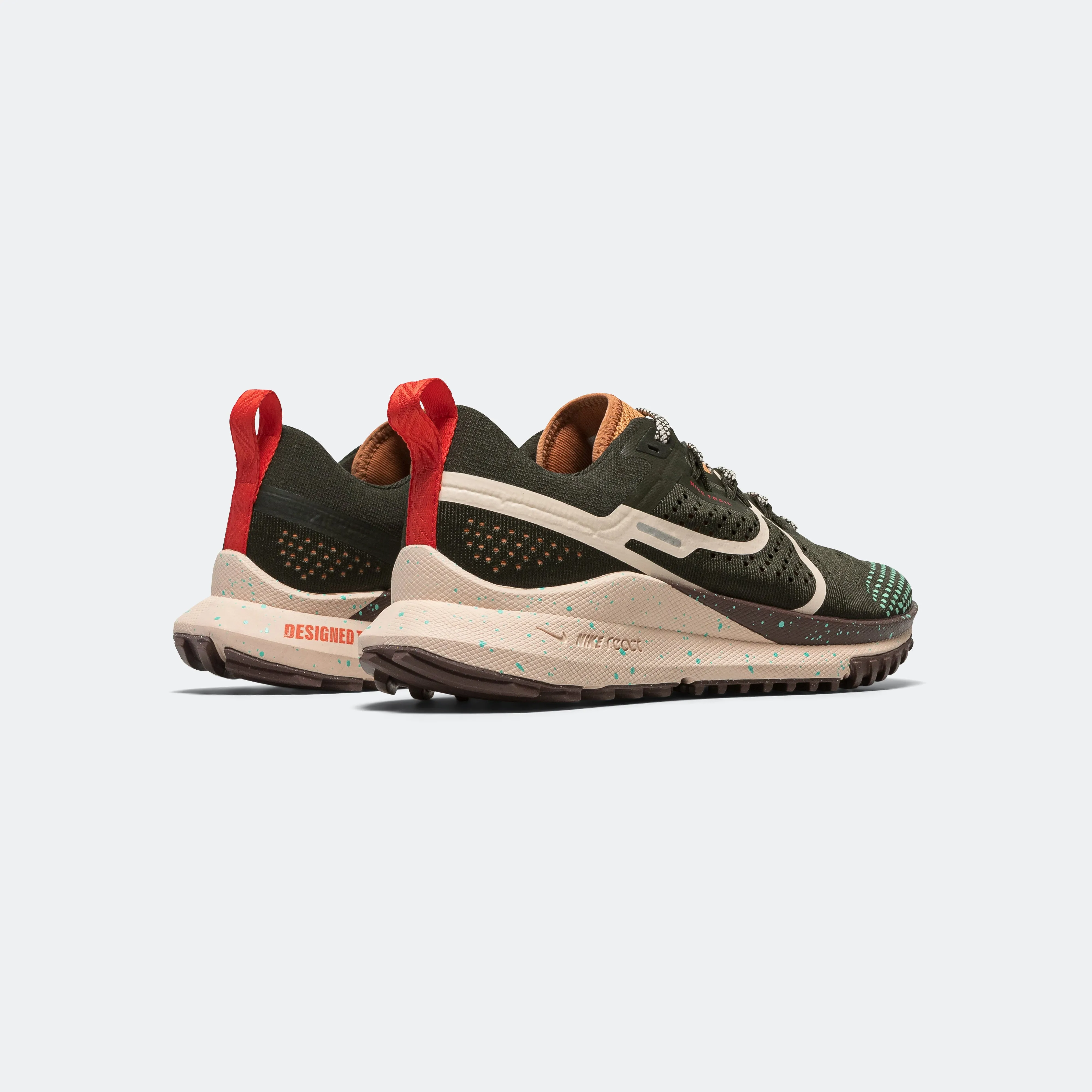 Premium cushioning Womens React Pegasus Trail 4 - Sequoia/Guava Ice-Amber Brown