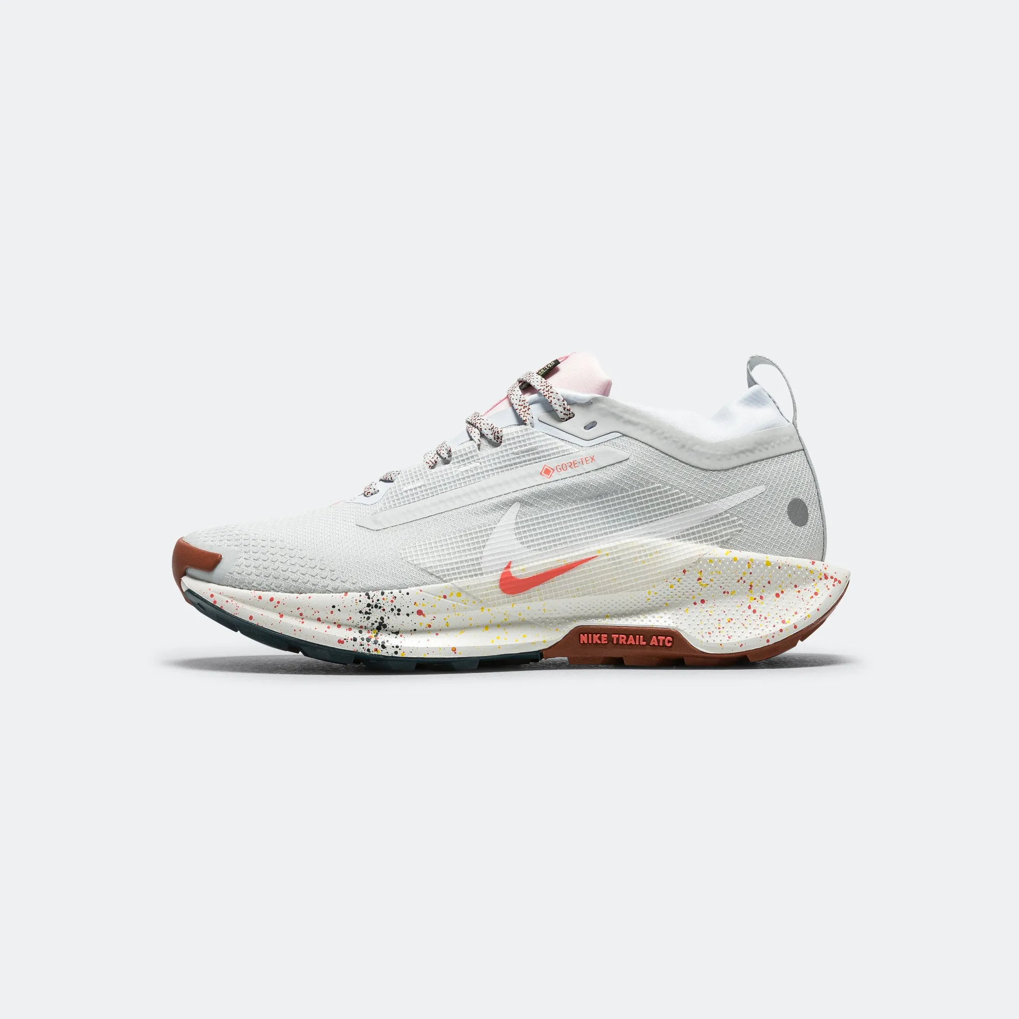 TPR Sole Womens ReactX Pegasus Trail 5 GORE-TEX - Pure Platinum/White-Football Grey