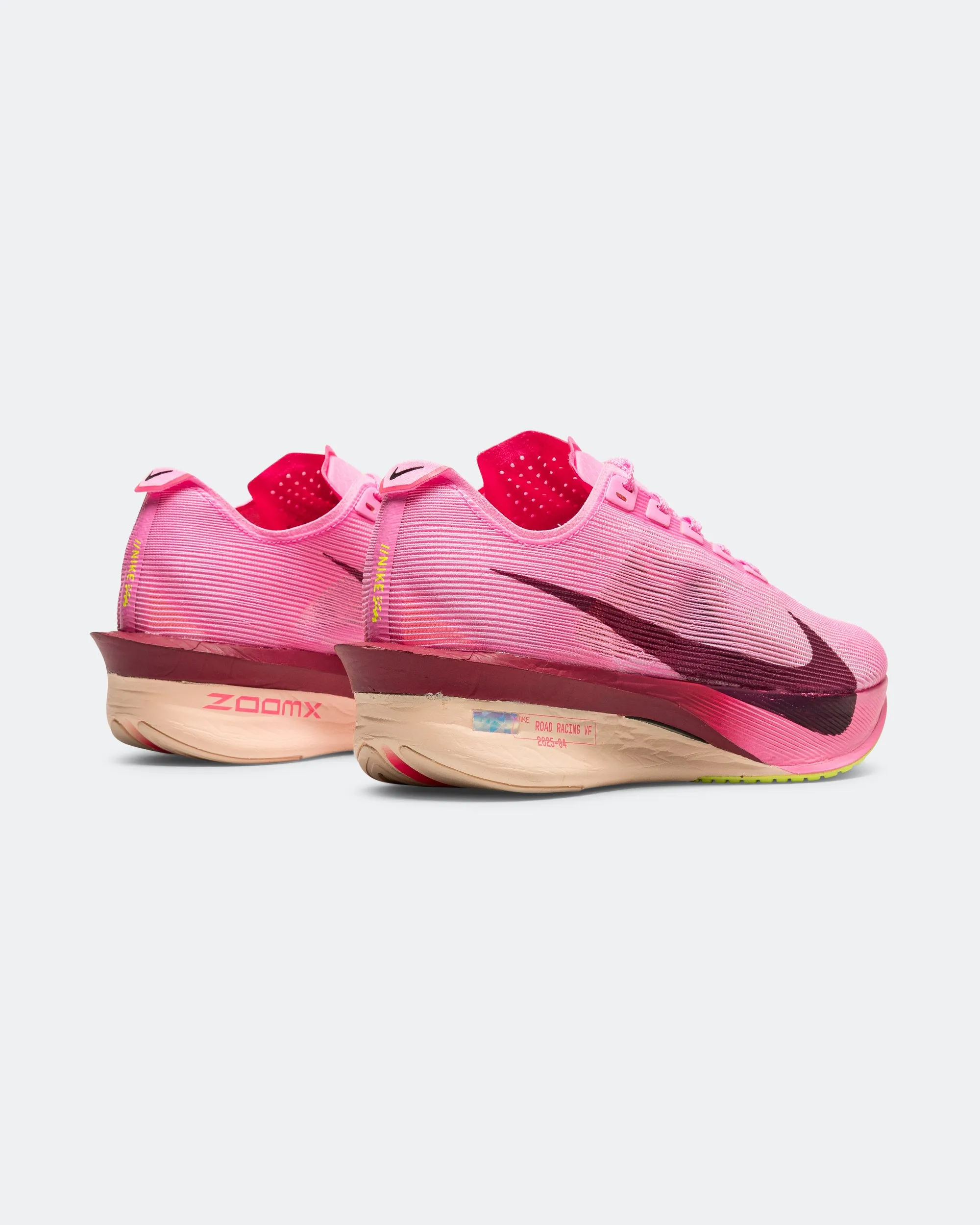 Womens ZoomX Vaporfly Next% 4 - Pink Spell/Bordeaux-Hyper Pink-Volt Pressure Relief Zones Hill Stroll