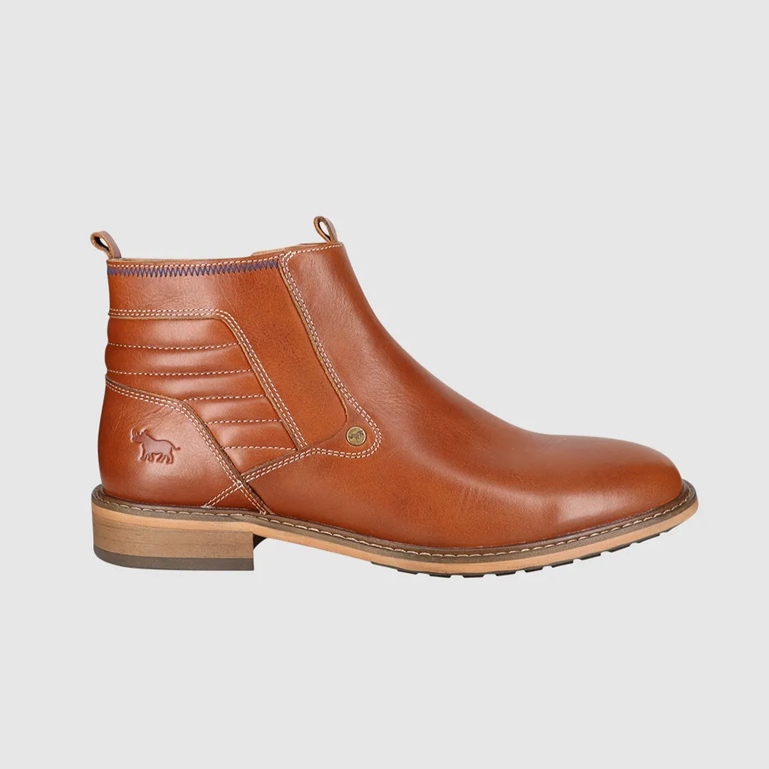 TPU Outsole Low Maintenance Calvin Zip Up Boots Tan