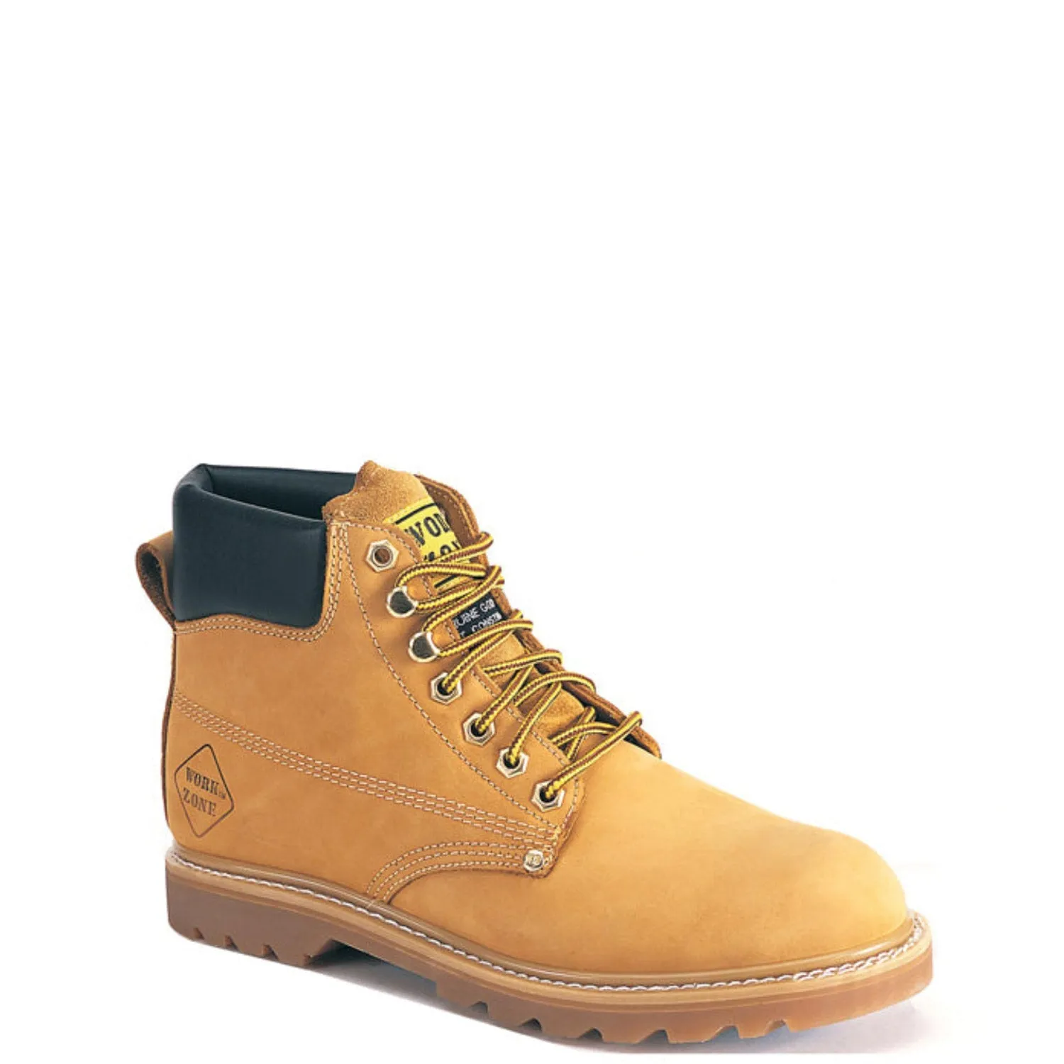 Work Zone Men's 6" Leather Work Boot Friction Reduction Coating