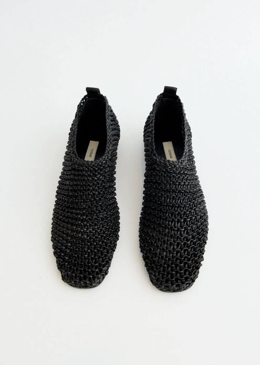 Woven Leather Ballerinas Strong Stitch Slip Grip