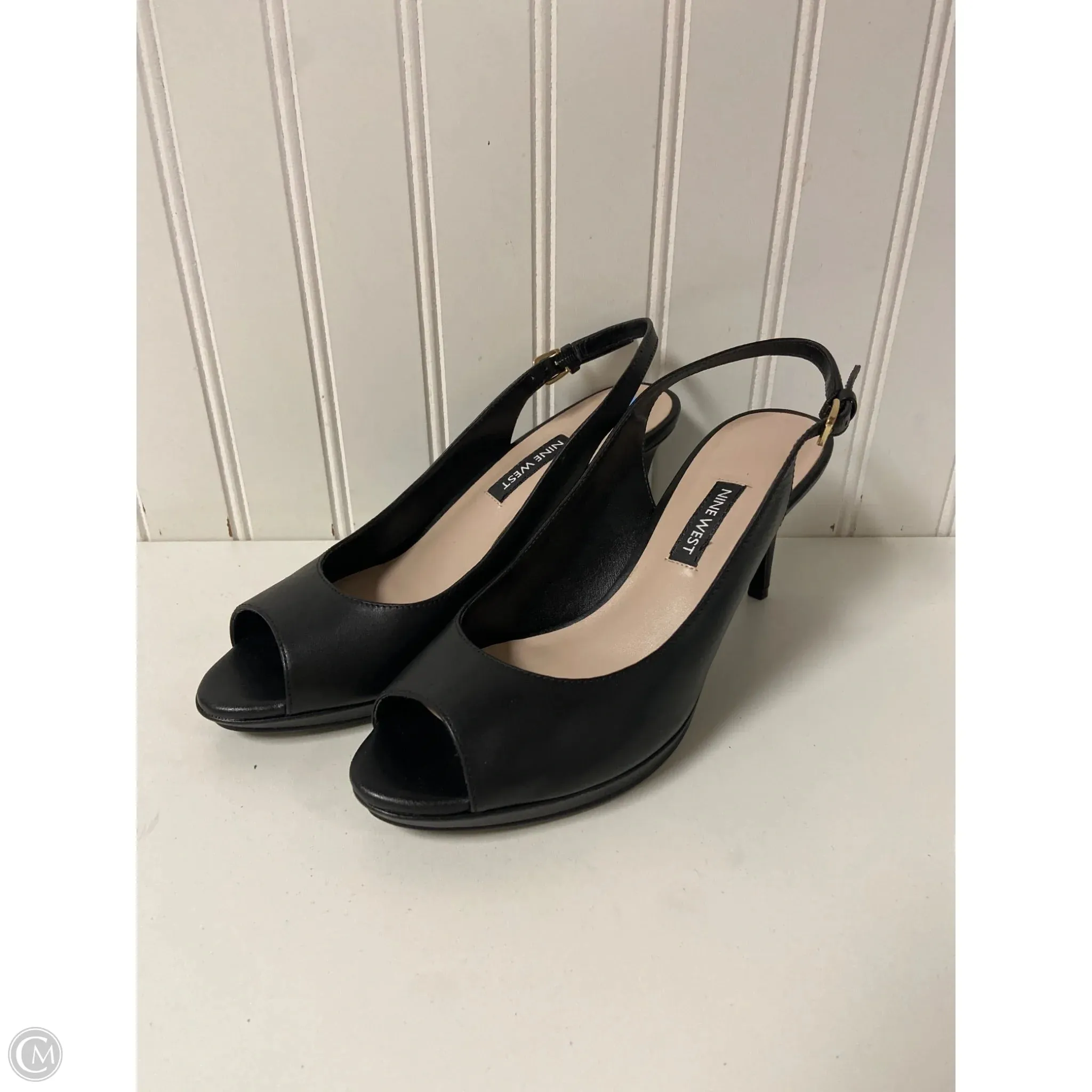 Sandals Heels Stiletto By Nine West In Black, Size: 6 Eco Friendly