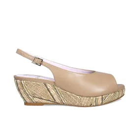 Zoey: Nude Leather Slip   resistant   sole Feet Relief